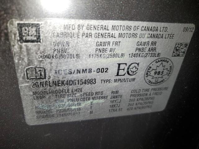 2GNFLNEK4D6154983 | 2013 Chevrolet equinox lt