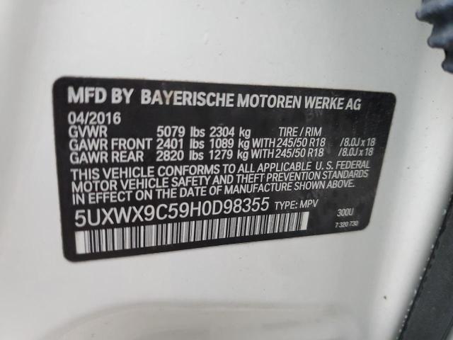 2017 BMW X3 xDrive28I VIN: 5UXWX9C59H0D98355 Lot: 77338393