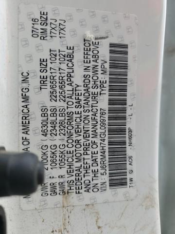 2016 HONDA CR-V EXL - 5J6RM4H74GL099767