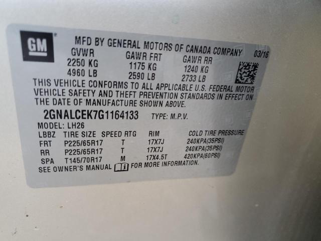 2GNALCEK7G1164133 | 2016 CHEVROLET EQUINOX LT