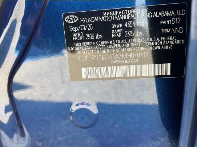 5NPEG4JA7MH070412 | 2021 Hyundai sonata se