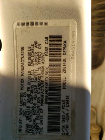 2009 Toyota Corolla Base VIN: 1NXBU40E49Z015831 Lot: 57422184