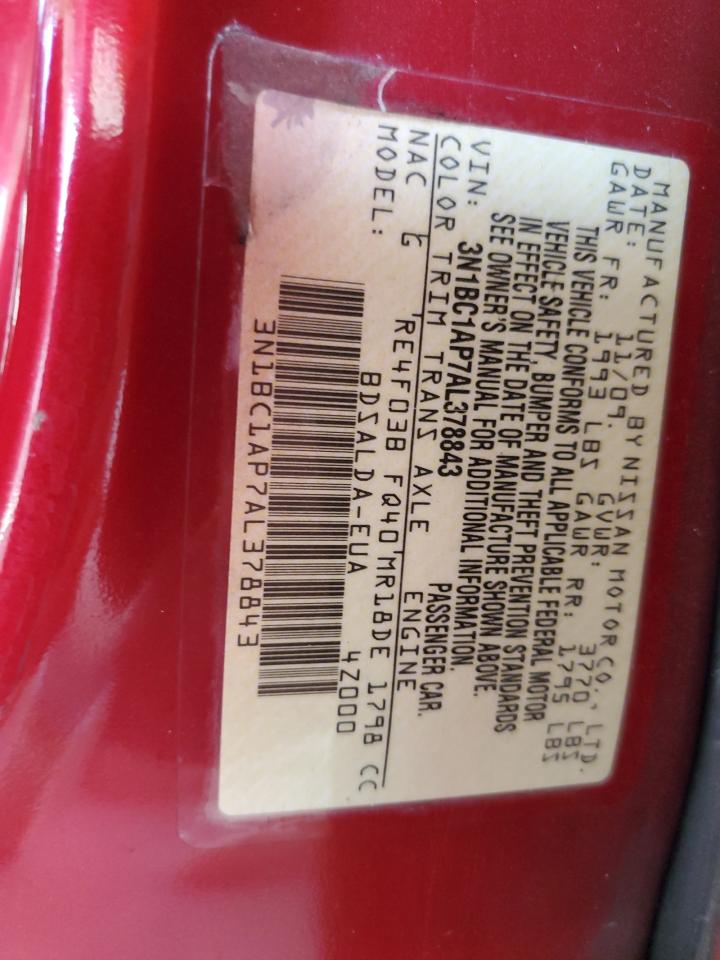 3N1BC1AP7AL378843 2010 Nissan Versa S