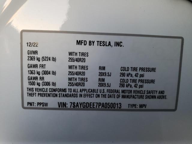 7SAYGDEE7PA050013 | 2023 TESLA MODEL Y