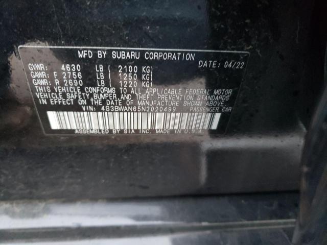 4S3BWAN65N3020499 | 2022 SUBARU LEGACY LIM