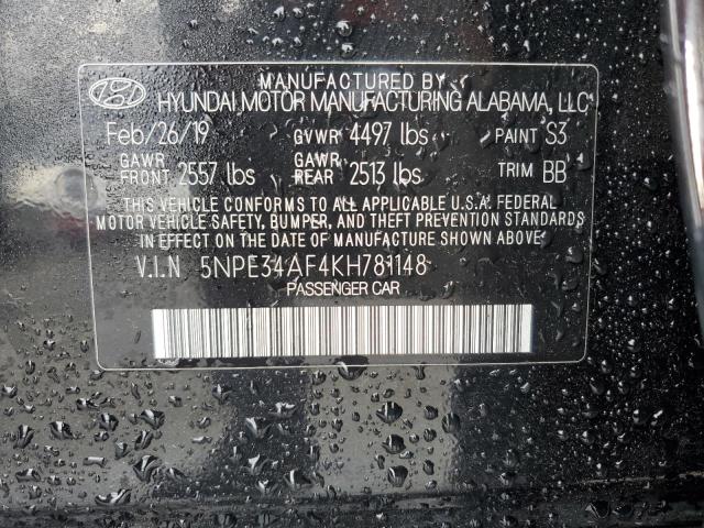 5NPE34AF4KH781148 | 2019 HYUNDAI SONATA LIM