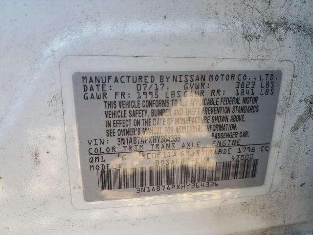 3N1AB7APXHY364336 | 2017 NISSAN SENTRA S