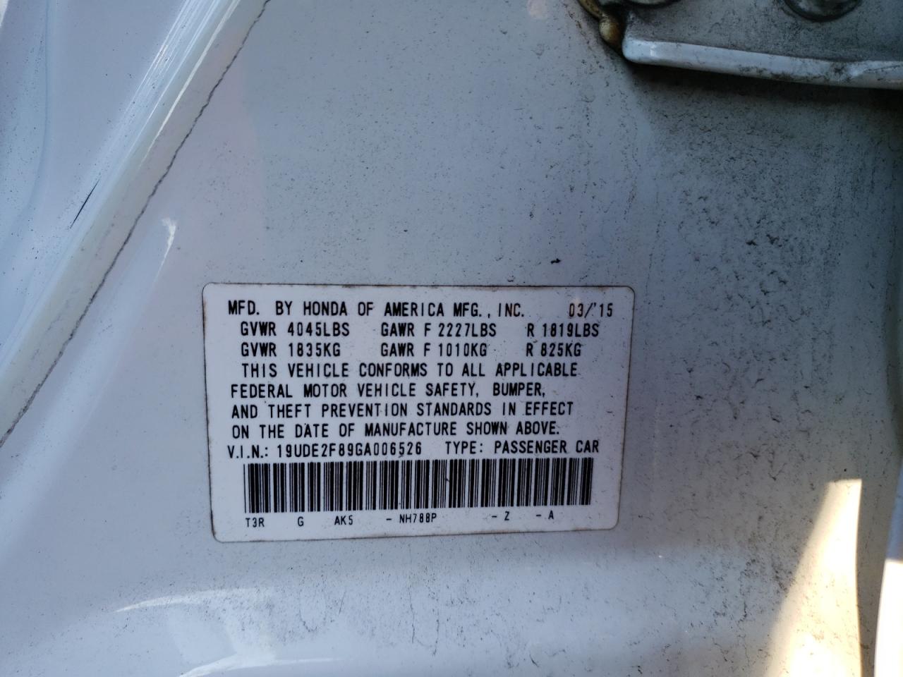 19UDE2F89GA006526 2016 Acura Ilx Premium