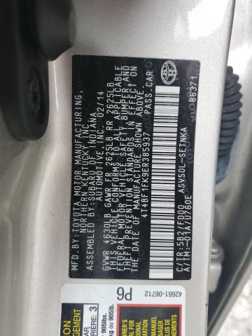 4T4BF1FK9ER385937 | 2014 TOYOTA CAMRY L