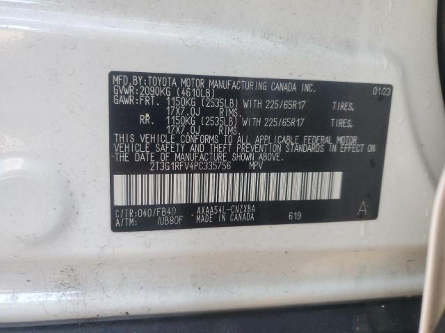 2T3G1RFV4PC335756 | 2023 TOYOTA RAV4 LE