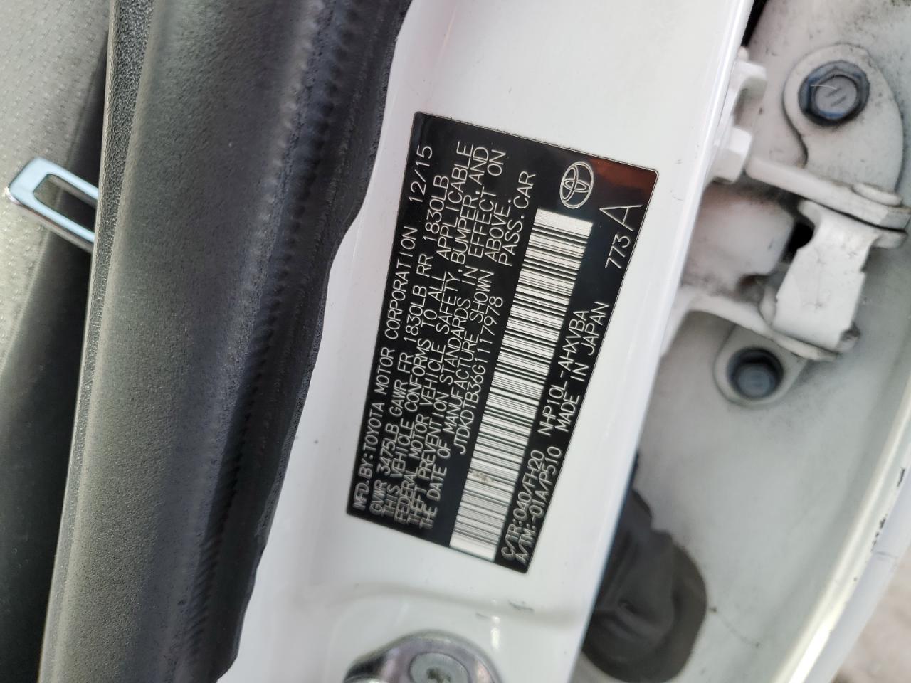 JTDKDTB36G1117978 TOYOTA PRIUS 2016