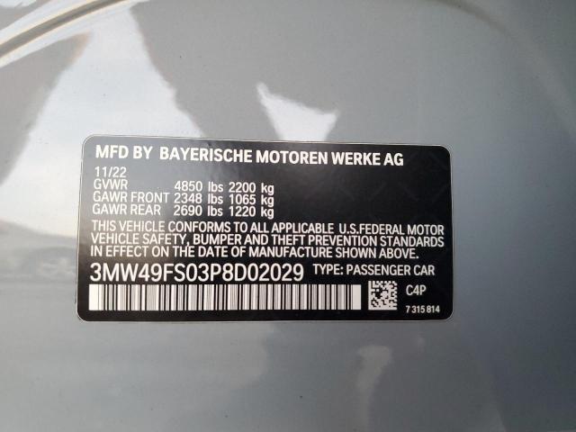 2023 BMW M340I VIN: 3MW49FS03P8D02029 Lot: 80901543