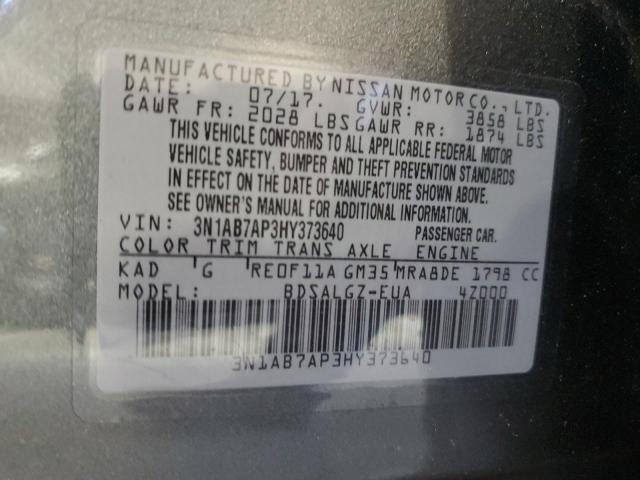 3N1AB7AP3HY373640 | 2017 Nissan sentra s