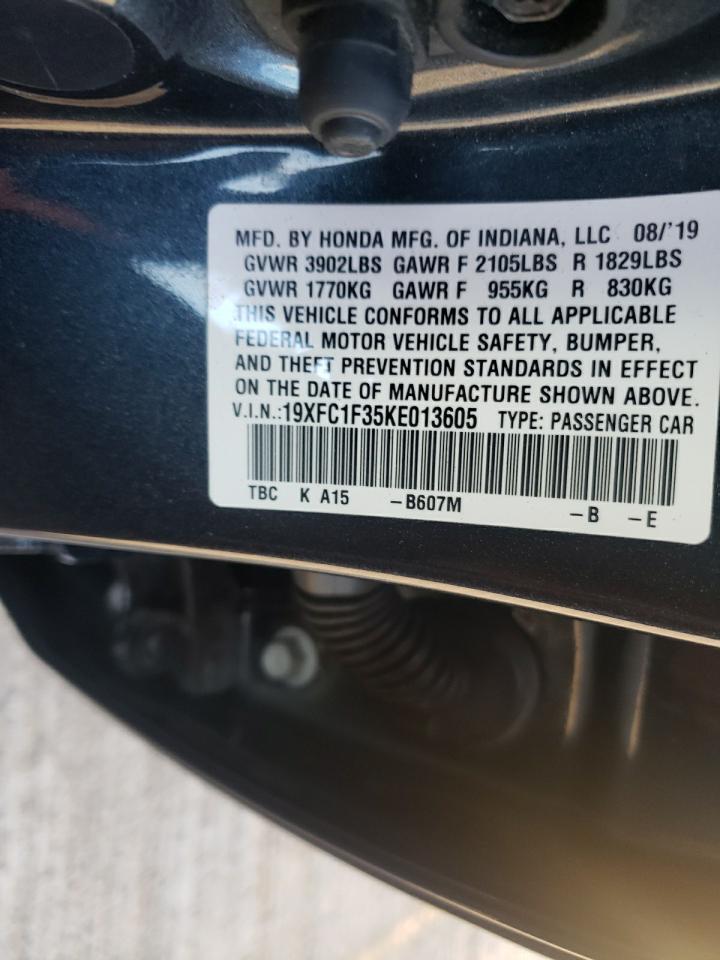 19XFC1F35KE013605 HONDA CIVIC 2019