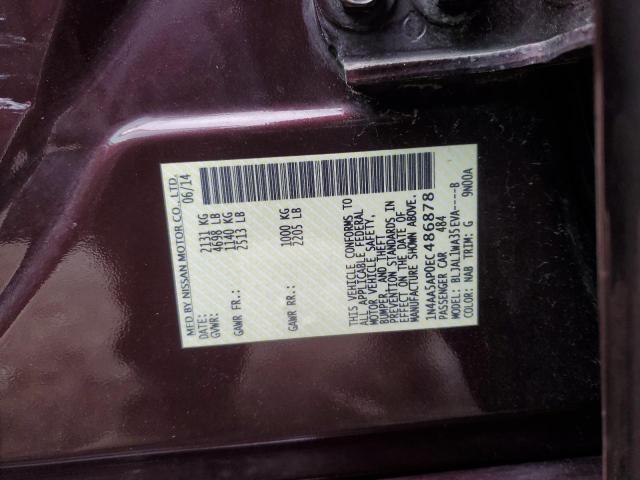 1N4AA5AP0EC486878 | 2014 Nissan maxima s