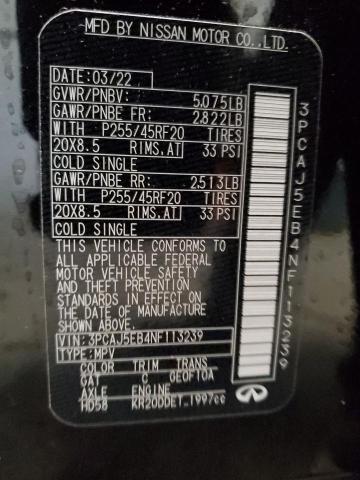 2022 INFINITI QX50 SENSO 3PCAJ5EB4NF113239