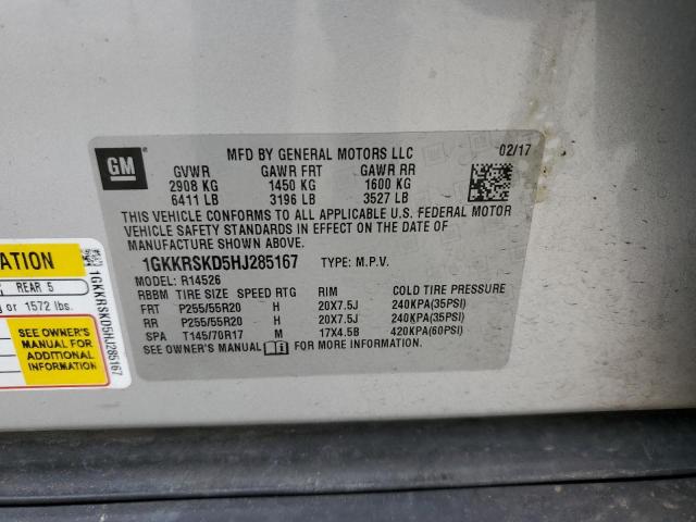 2017 GMC ACADIA LIM - 1GKKRSKD5HJ285167