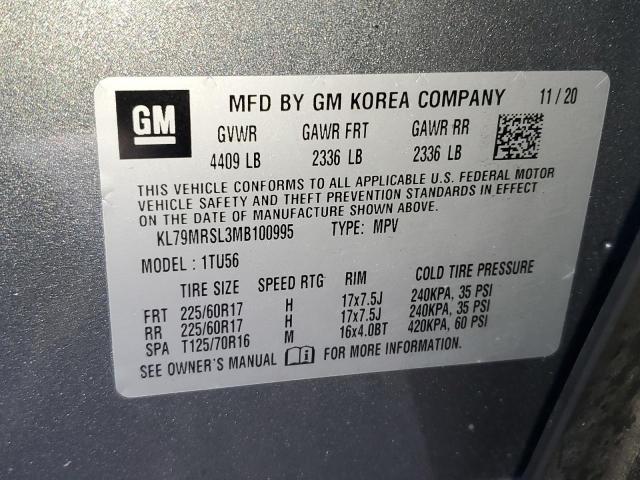 KL79MRSL3MB100995 | 2021 CHEVROLET TRAILBLAZE