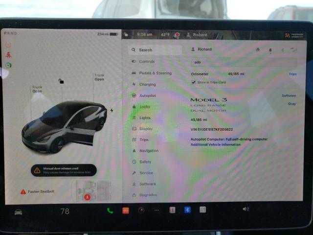 5YJ3E1EB7KF209822 | 2019 TESLA MODEL 3