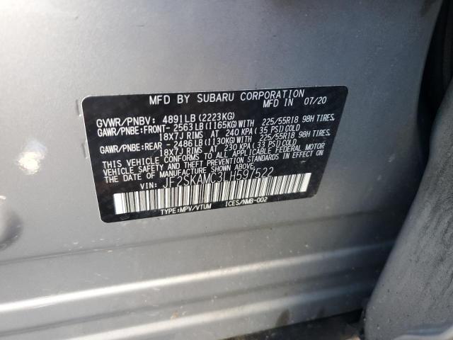 2020 Subaru Forester Sport VIN: JF2SKAMC3LH597522 Lot: 80063913