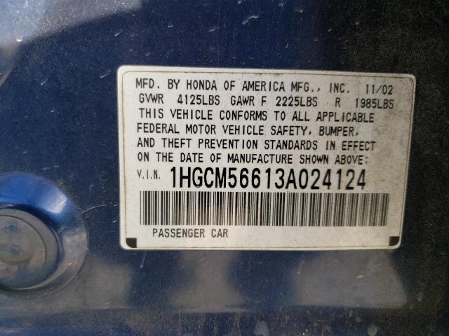 1HGCM56613A024124 | 2003 Honda accord ex