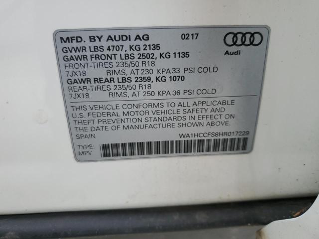 WA1HCCFS8HR017229 | 2017 AUDI Q3 PREMIUM