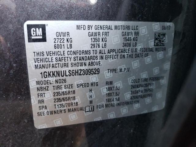 1GKKNULS6HZ309529 | 2017 GMC ACADIA SLT