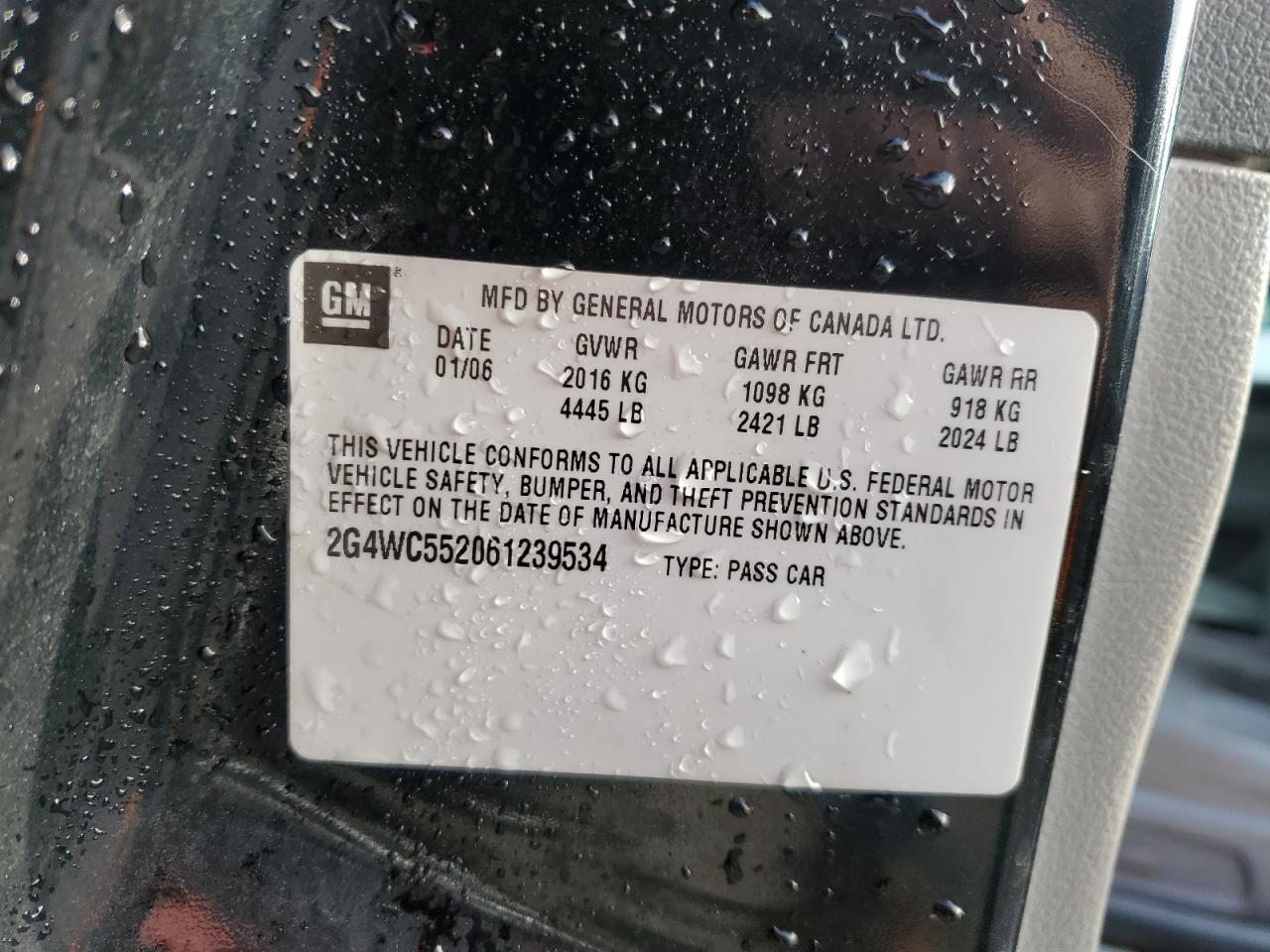 2G4WC552061239534 2006 Buick Lacrosse Cx