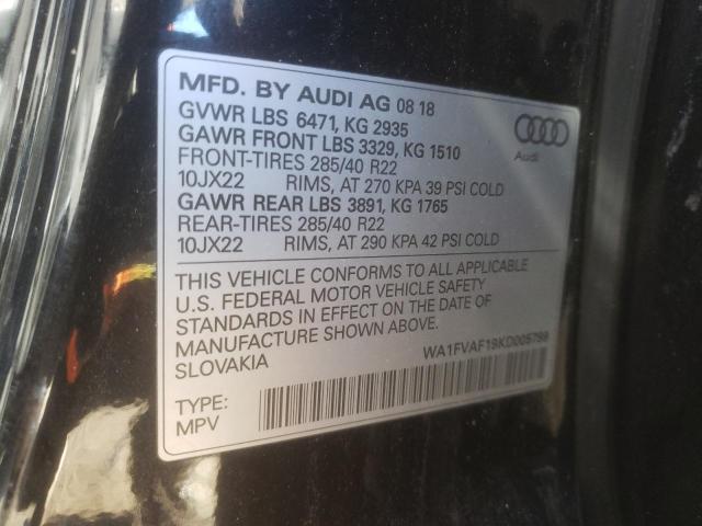 2019 AUDI Q8 PRESTIG WA1FVAF19KD005799
