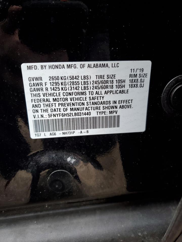 5FNYF6H52LB031440 HONDA PILOT 2020