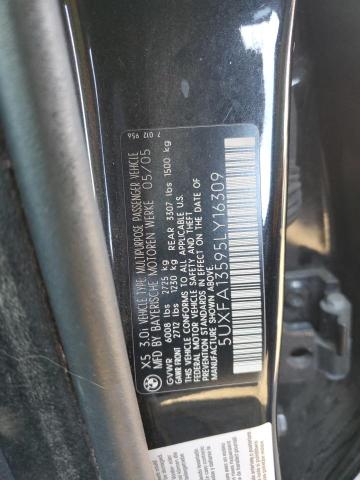 2005 BMW X5 3.0I VIN: 5UXFA13595LY16309 Lot: 81102713