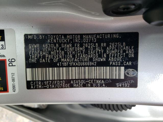 VIN 4T1BF1FK4DU666942 2013 Toyota Camry, L no.12