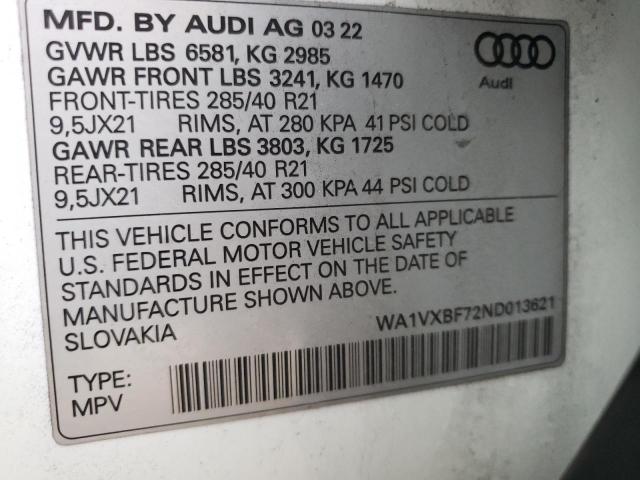 VIN WA1VXBF72ND013621 2022 Audi Q7, Prestige no.13