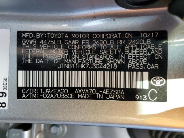 JTNB11HK7J3044218 | 2018 TOYOTA CAMRY L