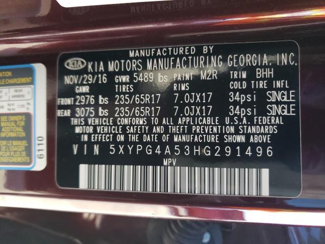 5XYPG4A53HG291496 | 2017 KIA SORENTO LX