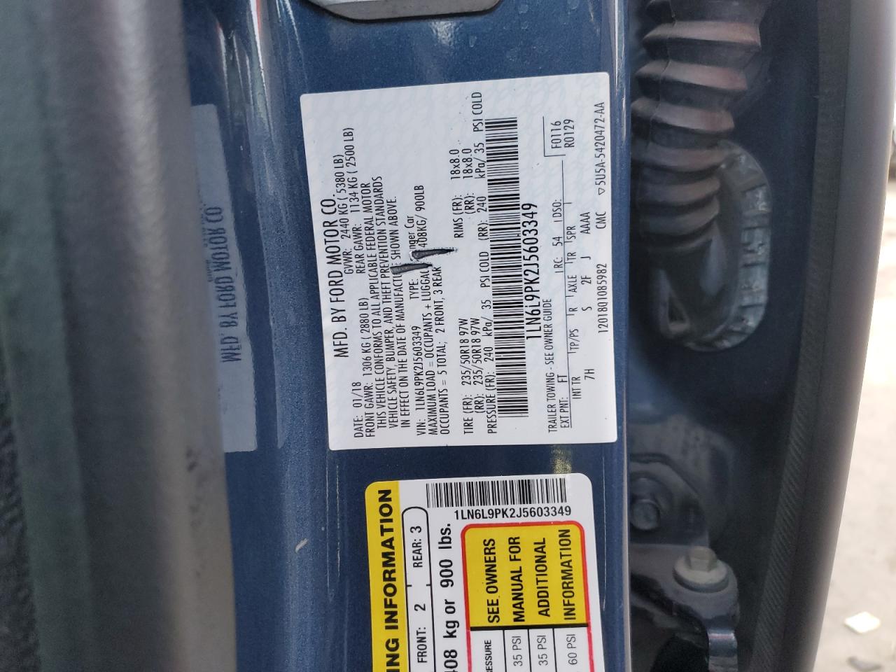 1LN6L9PK2J5603349 2018 Lincoln Continental Premiere