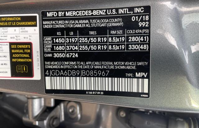 2018 MERCEDES-BENZ GLE 550E 4 4JGDA6DB9JB085967