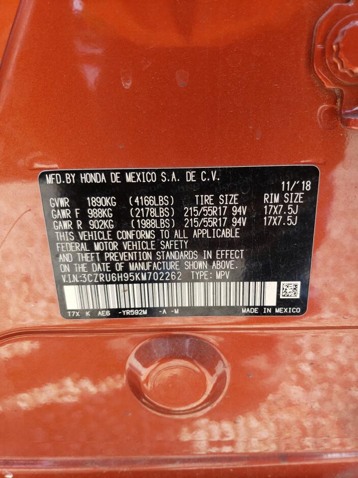3CZRU6H95KM702262 HONDA HR-V 2019