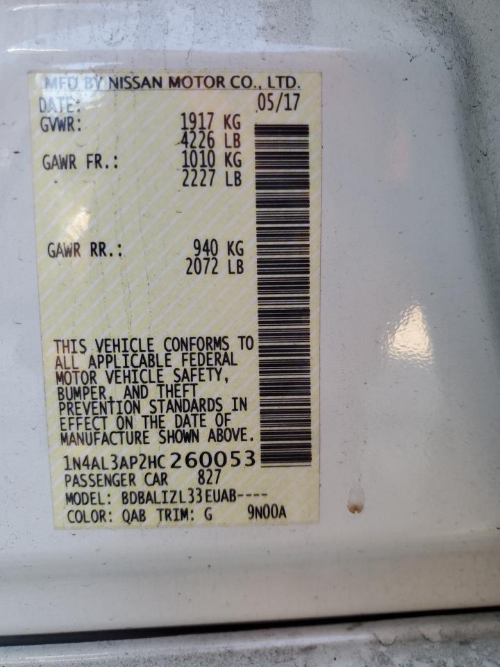 1N4AL3AP2HC260053 NISSAN ALTIMA 2017