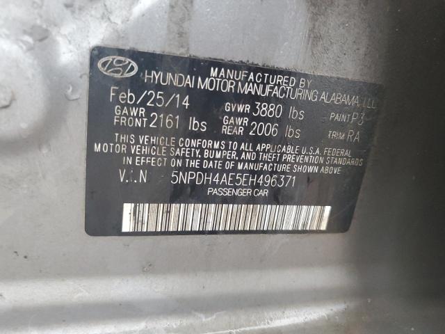 5NPDH4AE5EH496371 | 2014 HYUNDAI ELANTRA SE