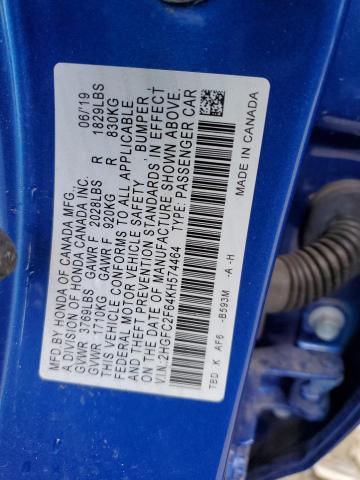 2HGFC2F64KH574464 | 2019 HONDA CIVIC LX