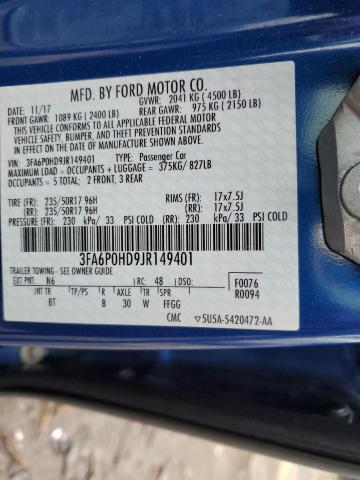 3FA6P0HD9JR149401 2018 FORD FUSION - Image 12