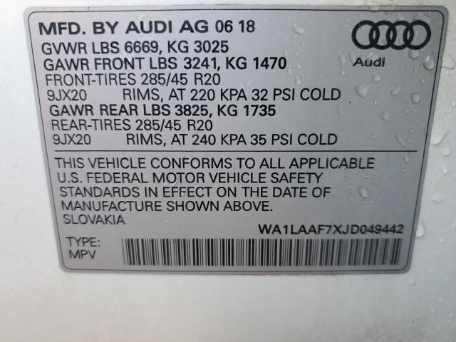 WA1LAAF7XJD049442 2018 AUDI Q7, photo no. 14