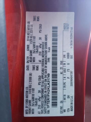 2019 Ford Ranger Xl VIN: 1FTER1FH2KLA31749 Lot: 79222823