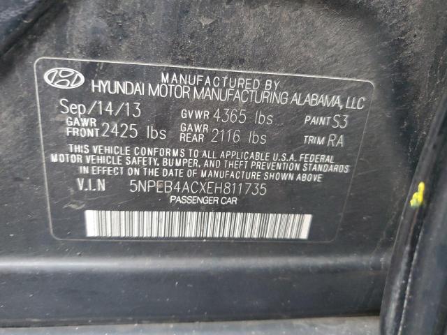 5NPEB4ACXEH811735 | 2014 HYUNDAI SONATA GLS