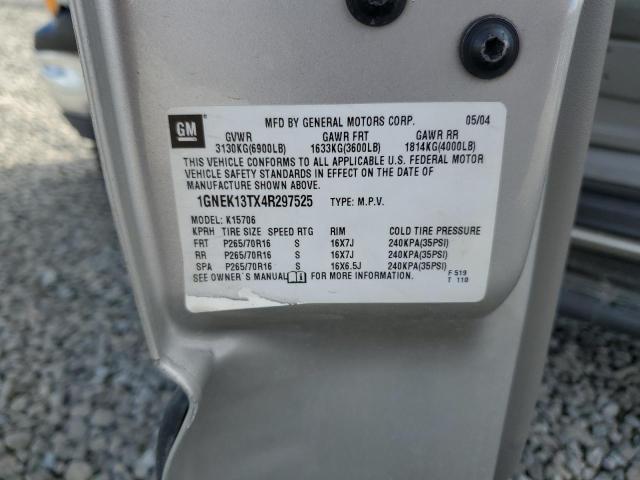 2004 Chevrolet Tahoe K1500 VIN: 1GNEK13TX4R297525 Lot: 81540553