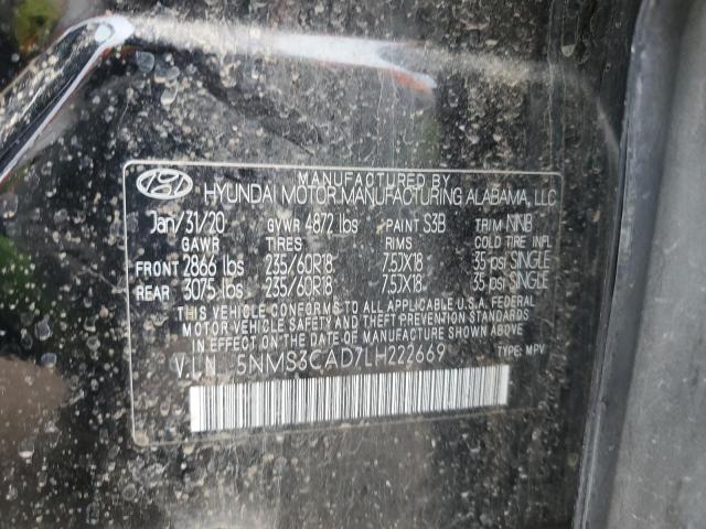 5NMS3CAD7LH222669 | 2020 HYUNDAI SANTA FE S