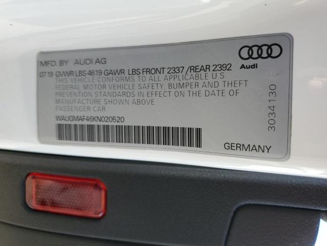 WAUGMAF46KN020520 2019 AUDI A4, photo no. 12