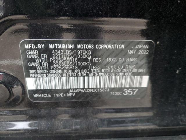 JA4APVAUXNU015873 | 2022 MITSUBISHI OUTLANDER