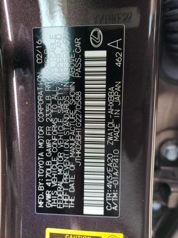 2016 Lexus Ct 200 VIN: JTHKD5BH1G2270588 Lot: 77808983